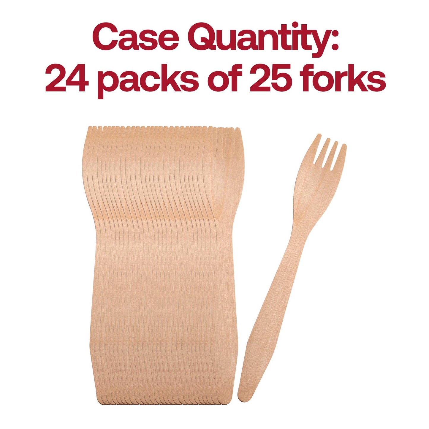 Natural Birch Eco-Friendly Disposable Dinner Forks - 25 pcs
