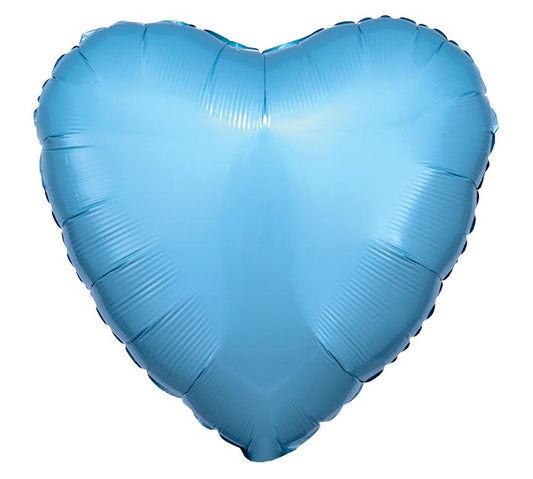 17" METALLIC PEARL PASTEL BLUE HEART