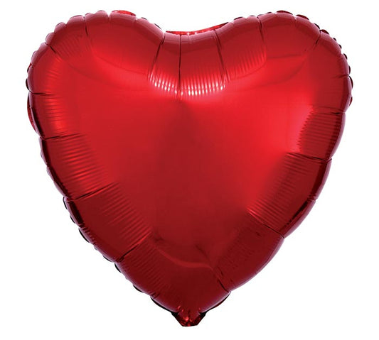 17" METALLIC RED HEART SHAP
