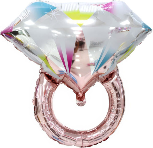26" Diamond Wedding Ring Pink Balloon