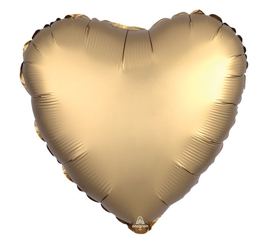 17"SOLID SATIN LUXE GOLD SATEEN HEART