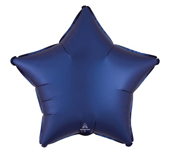 19" SOLID NAVY SATIN LUXE STAR BALLOON NO HELIUM