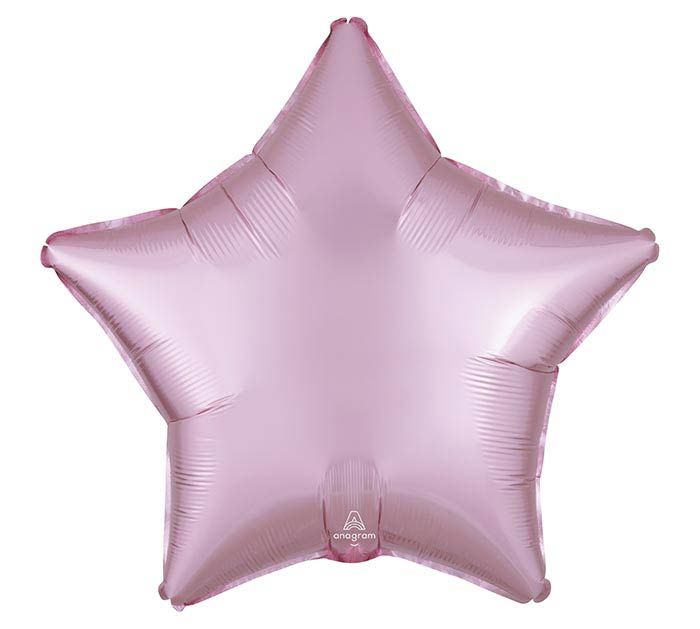 19"SOLID PASTEL PINK SATIN LUXE STAR NO HELIUM