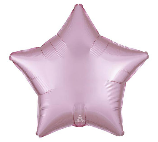 19"SOLID PASTEL PINK SATIN LUXE STAR