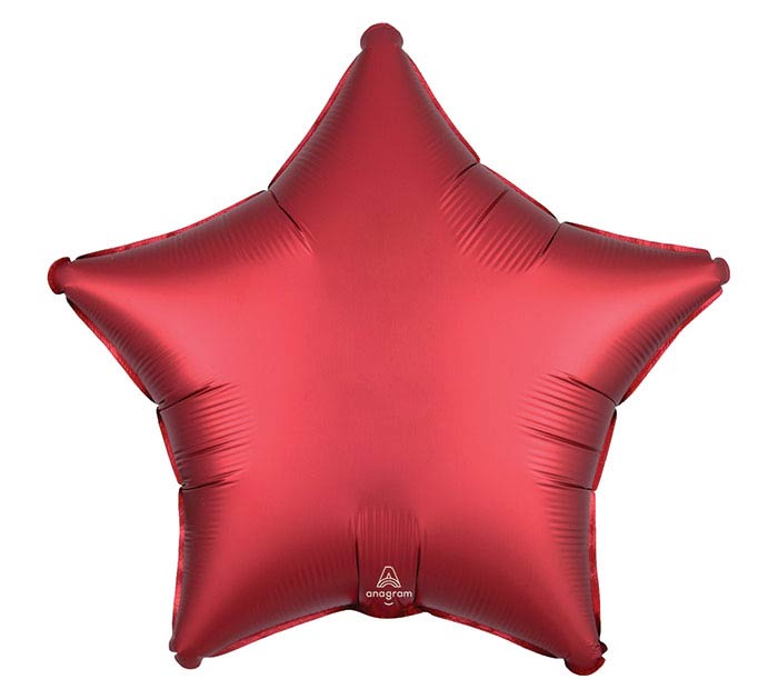 19"SOLID SANGRIA SATIN LUXE STAR BALLOON NO HELIUM