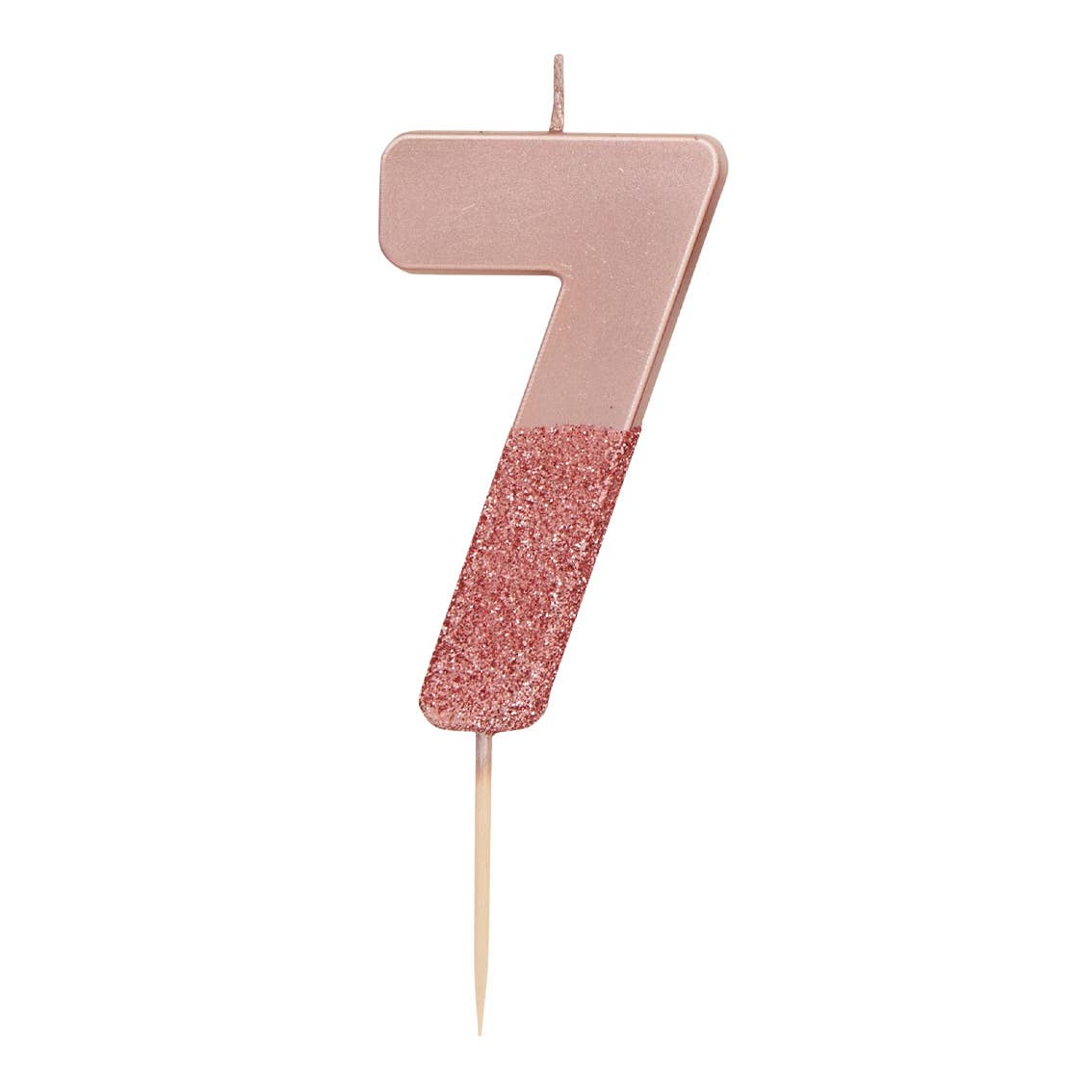 Rose Gold Glitter Birthday Number Candles | 0-9 | Single |