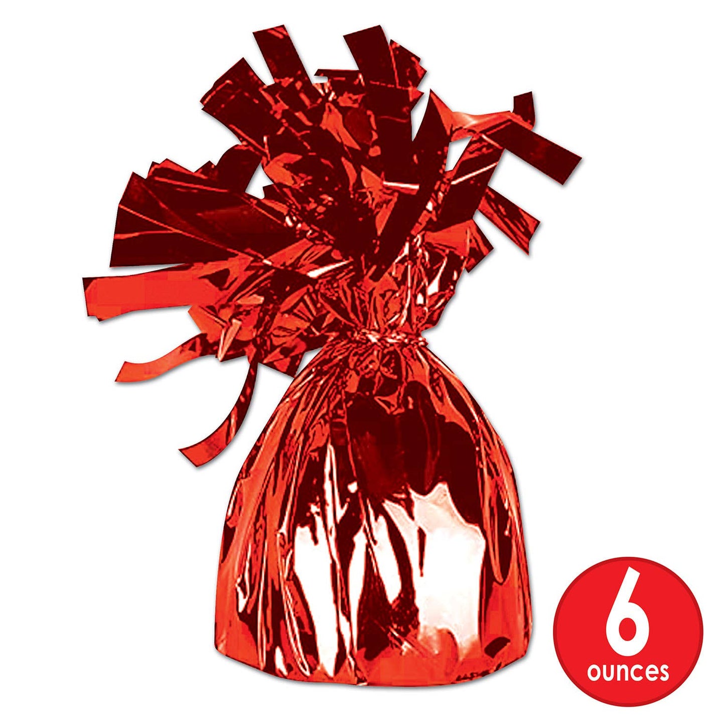 Metallic Wrapped Balloon Weight, Red, 6 oz