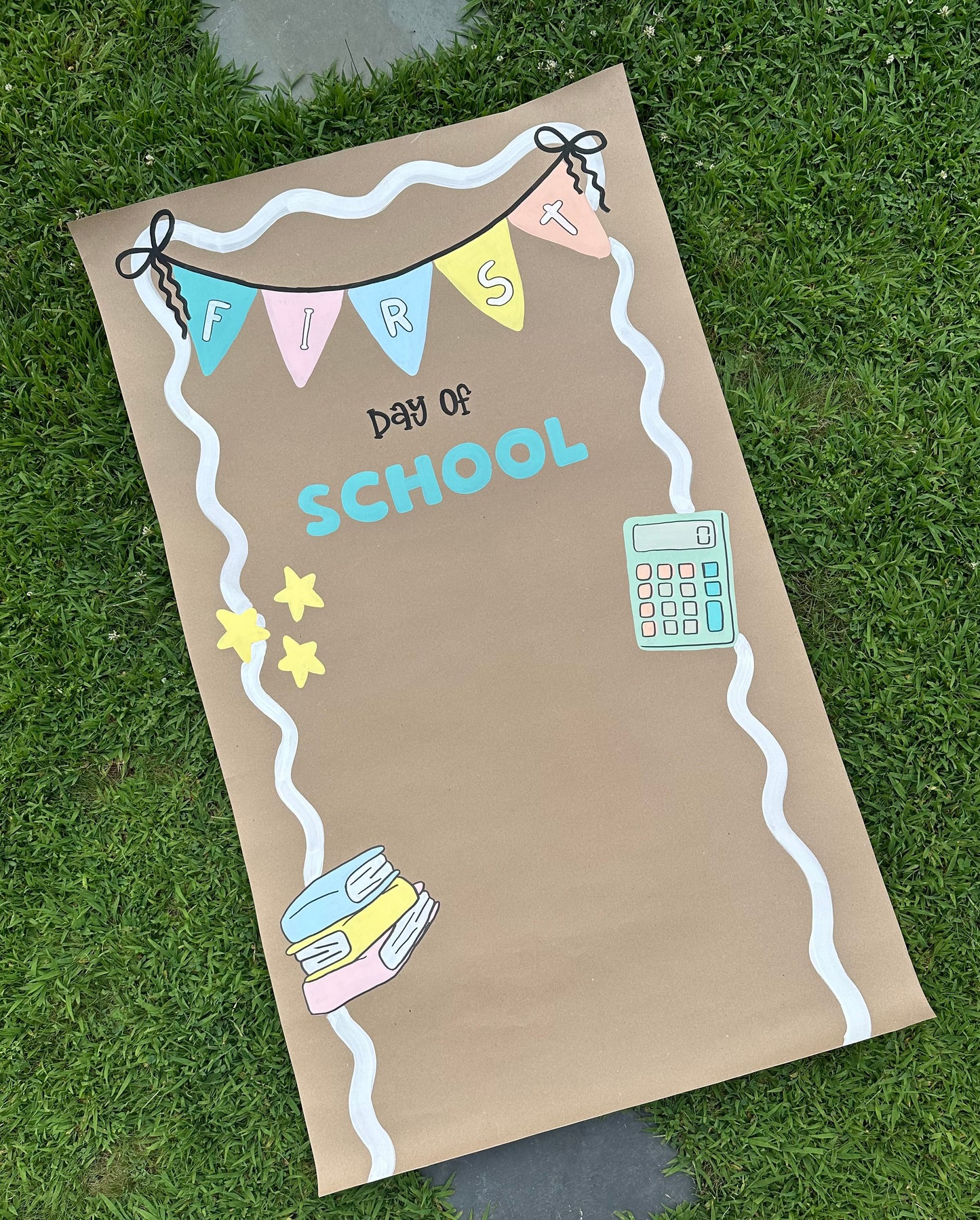 First Day of School Hand Painted Banner