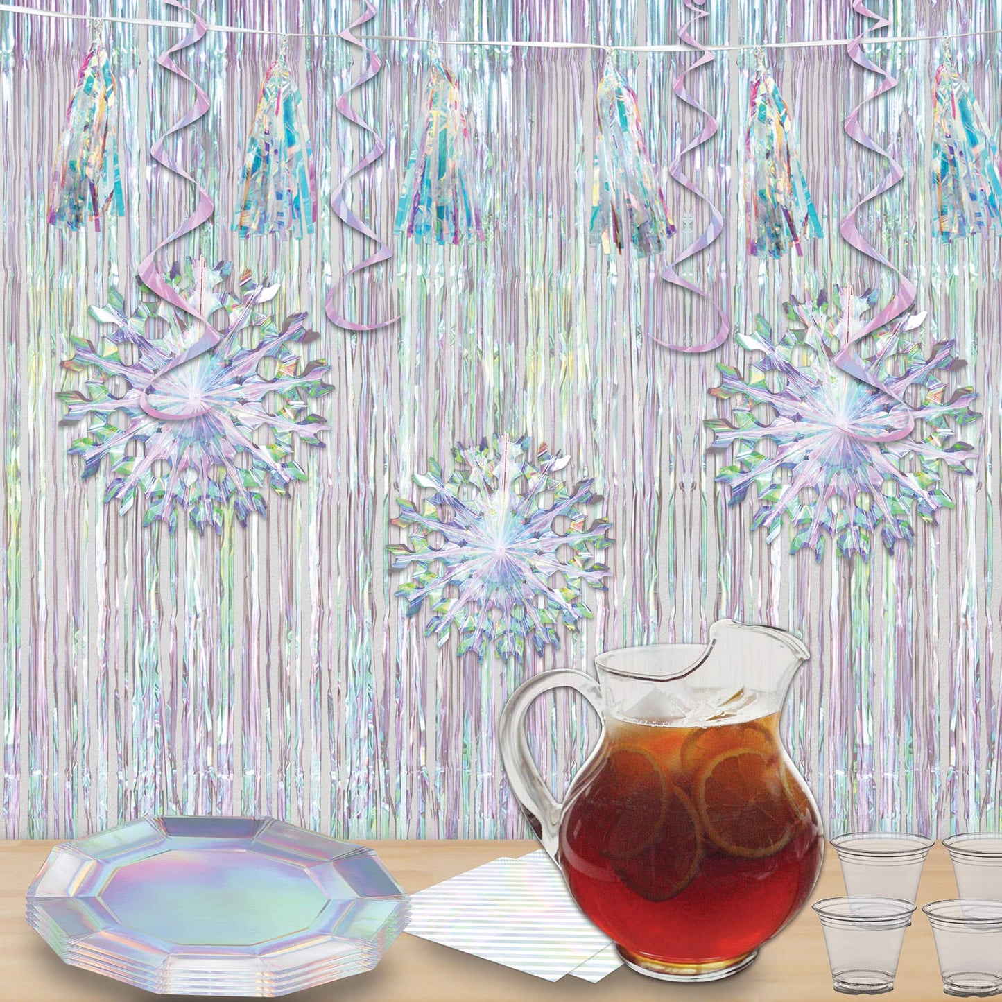 1-Ply Iridescent Fringe Curtain,8' x 3'