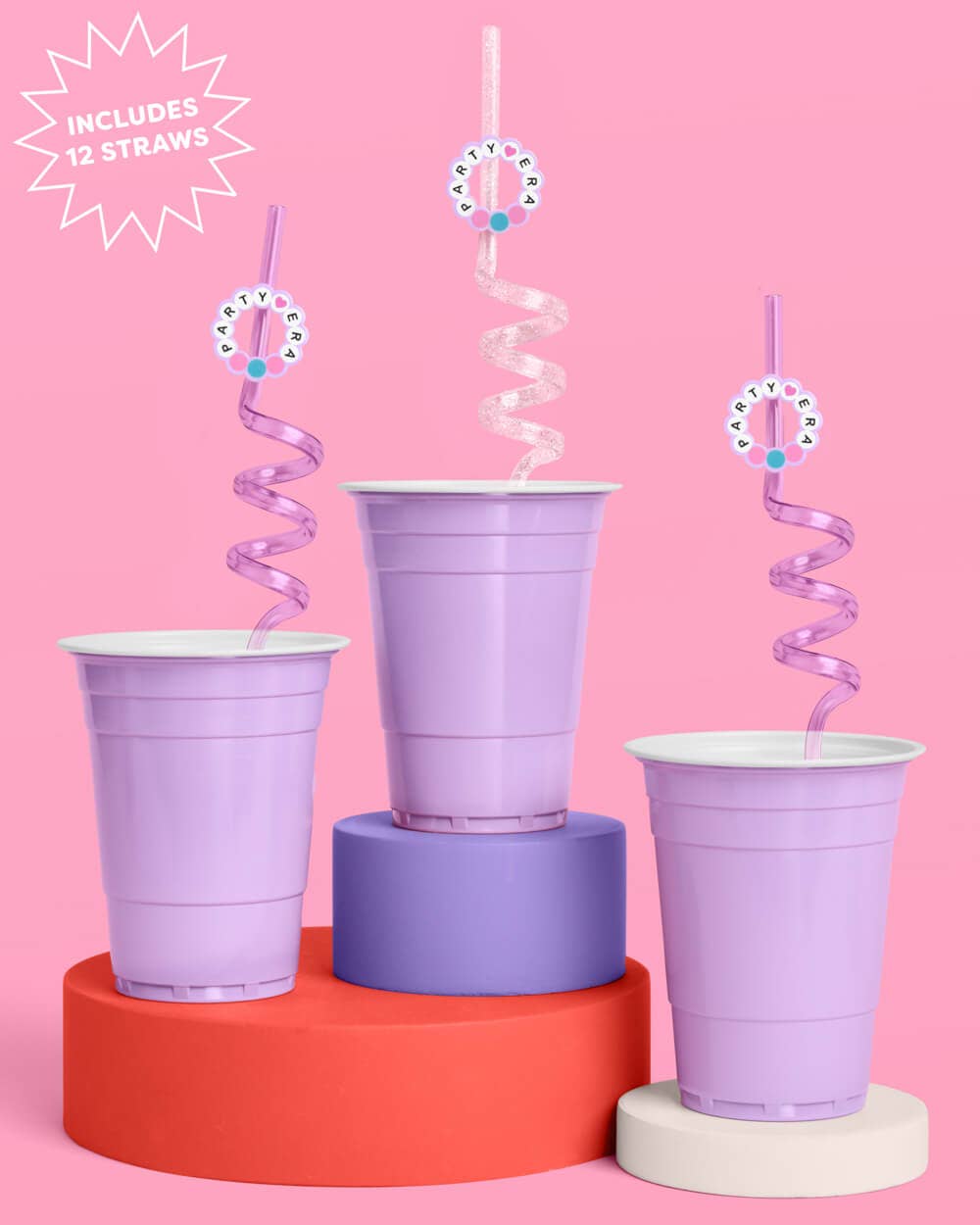 Party Era Straws - 12 reusable straws, Eras party