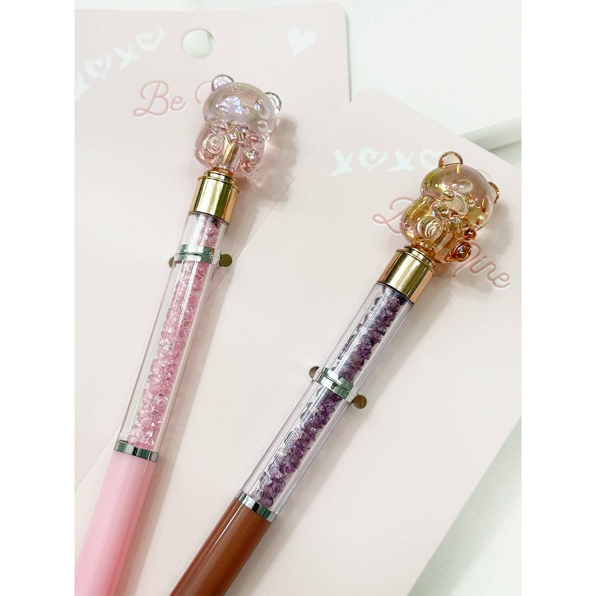 Sweet Bear with Sparkly Beads Pen Set