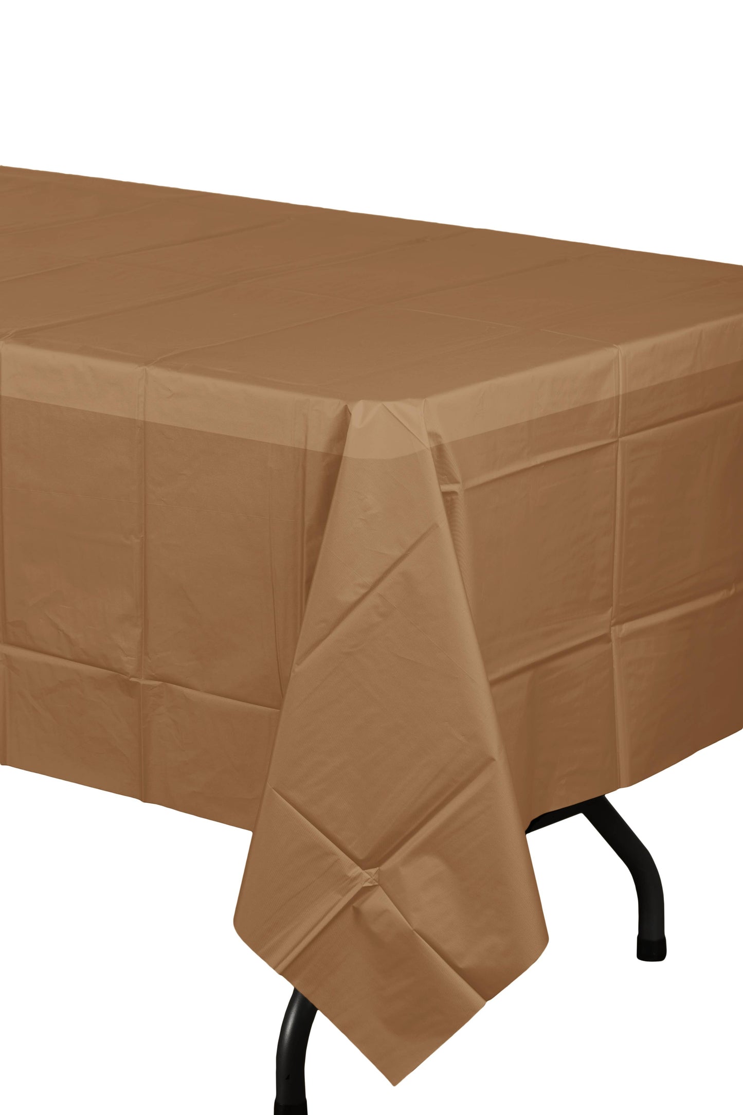 Gold Disposable Plastic Tablecloth - 54 in. x 108 in.