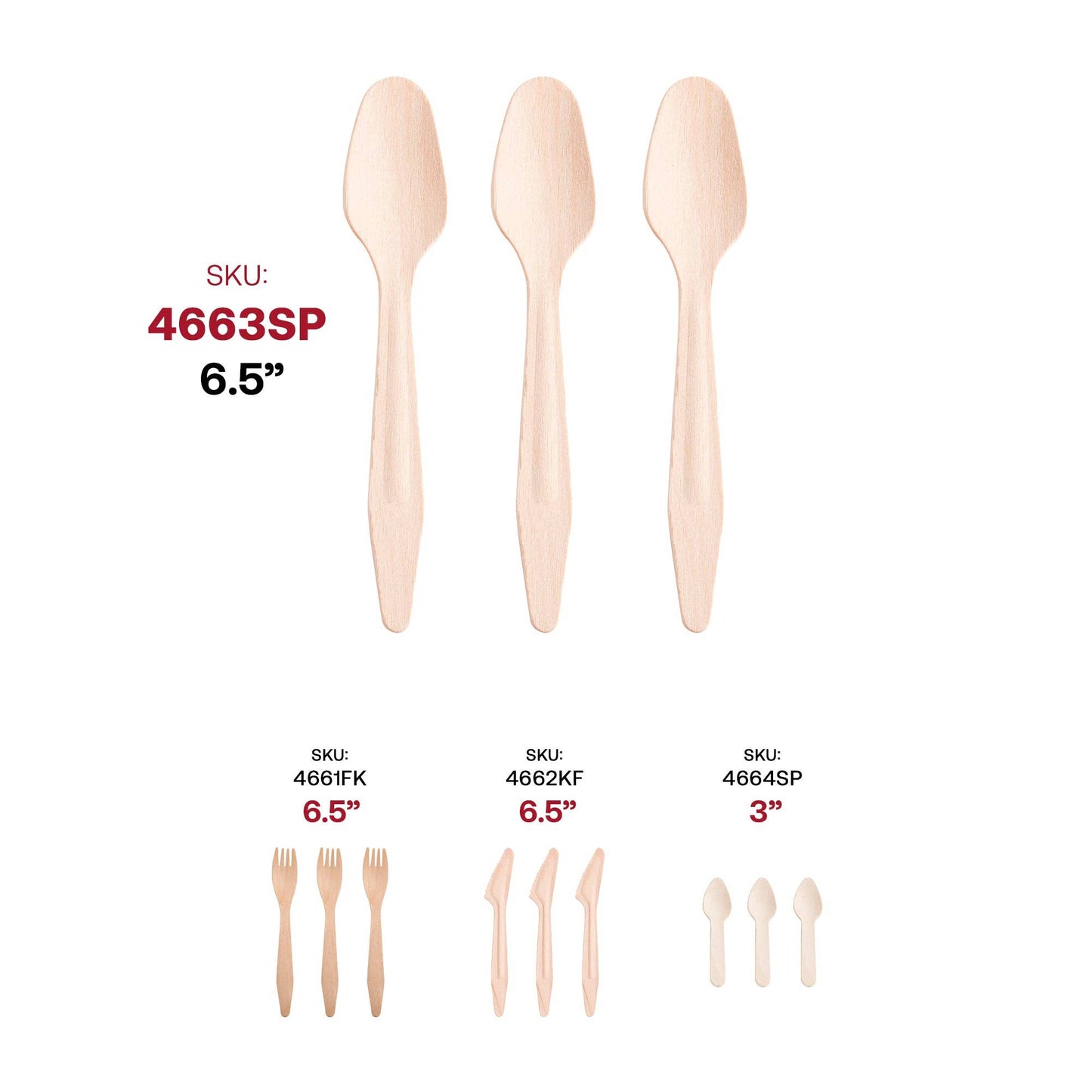 Natural Birch Eco Friendly Disposable Dinner Spoons - 25 pcs