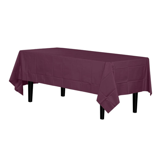 Plum Disposable Plastic Tablecloth - 54 in. x 108 in.