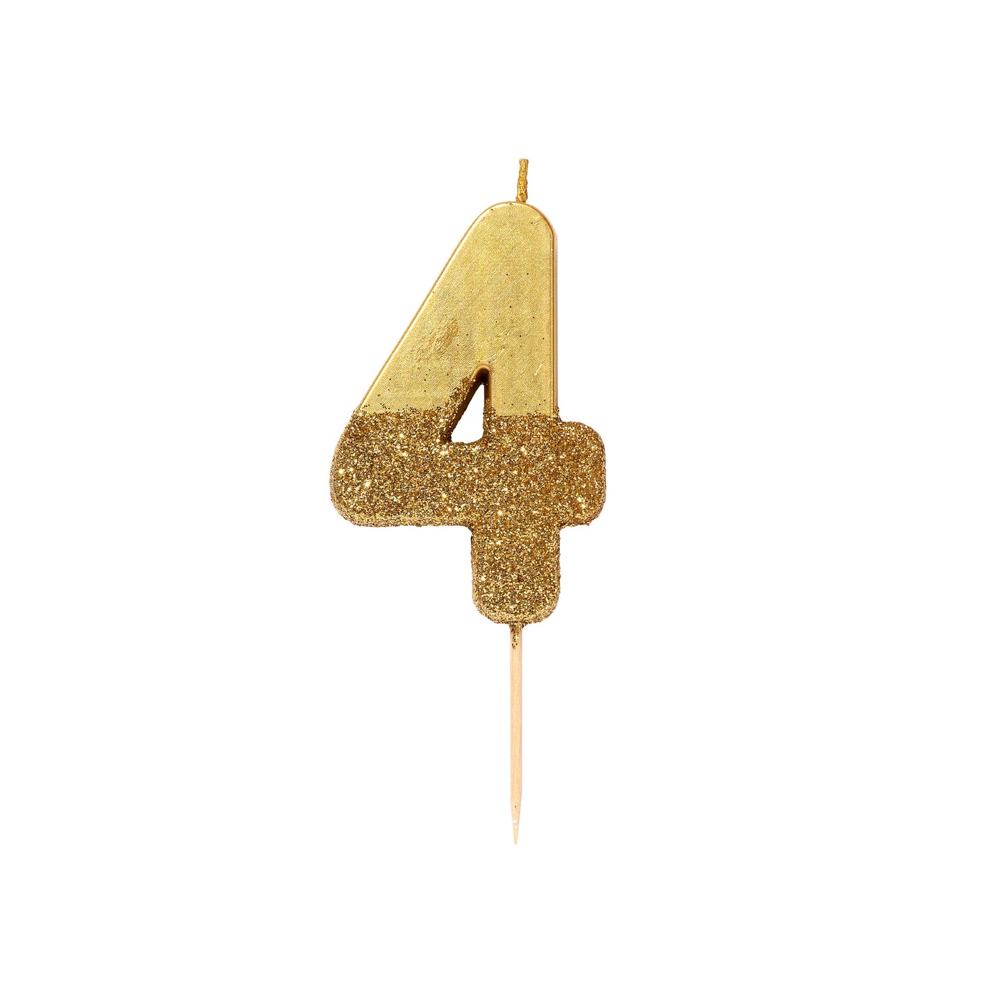Gold Glitter Birthday Number Candles | 0-9 | Single |