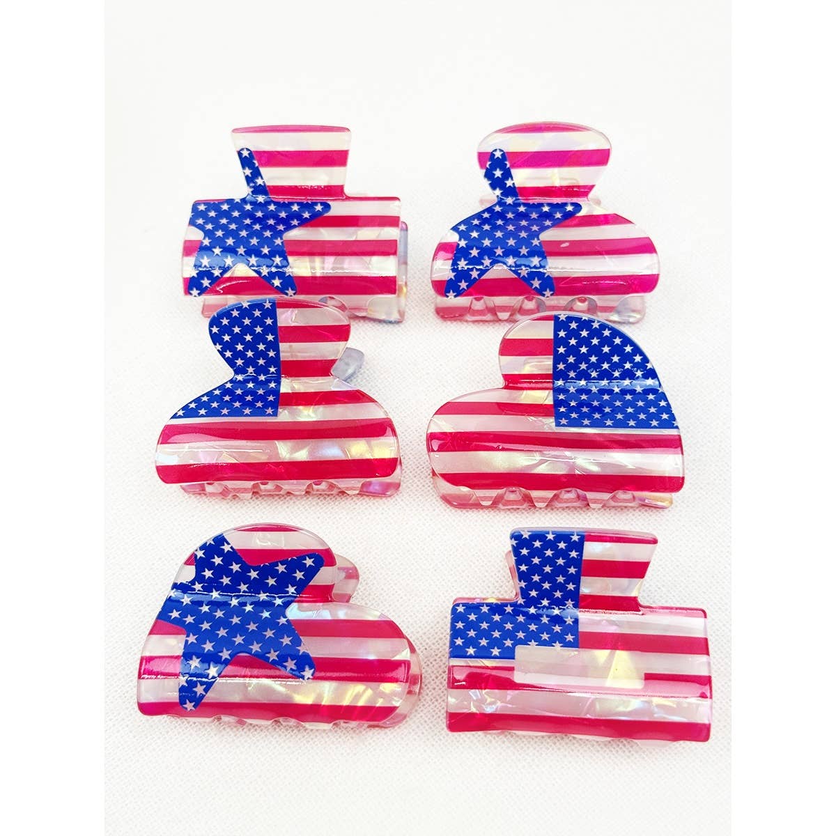 Mini 4th of July Hair Claw Clips