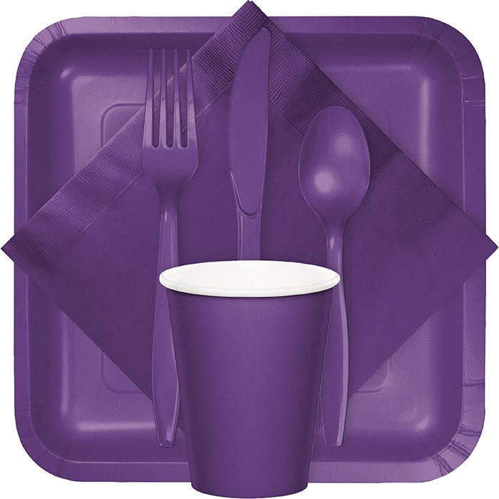 Amethyst Purple Assorted Plastic Cutlery, 24/Pkg