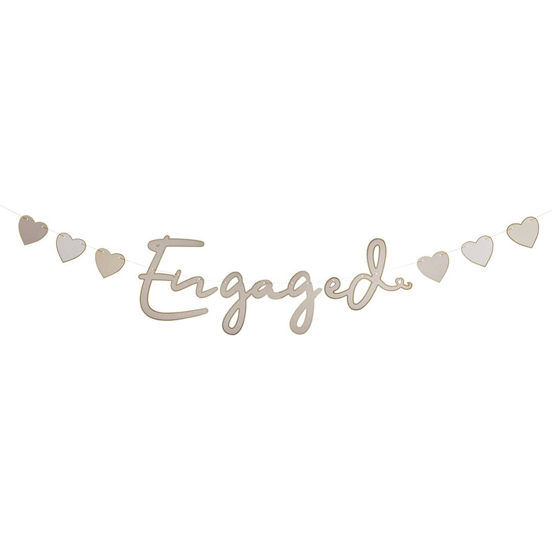 Gold 'Engaged' Card Banner 2m
