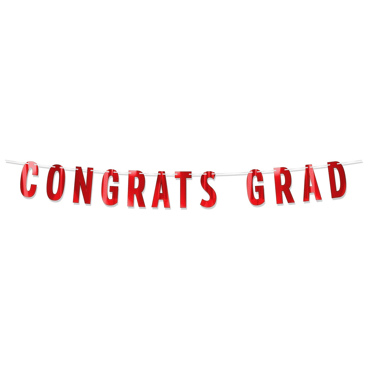 Red Foil "Congrats Grad" Streamer, 6¾" x 5'