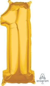 26" Gold Number 1 Balloon NO HELIUM