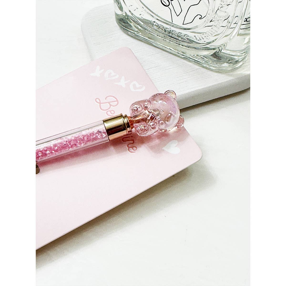 Sweet Bear with Sparkly Beads Pen Set