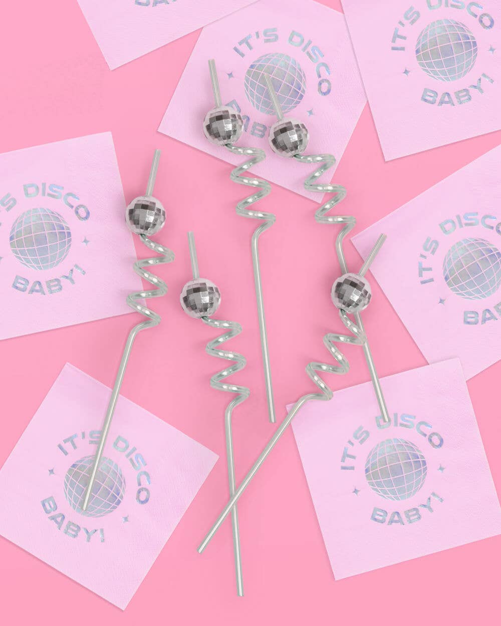 Reusable Disco Party Swirly Straws, Last Disco Bach, Groovy