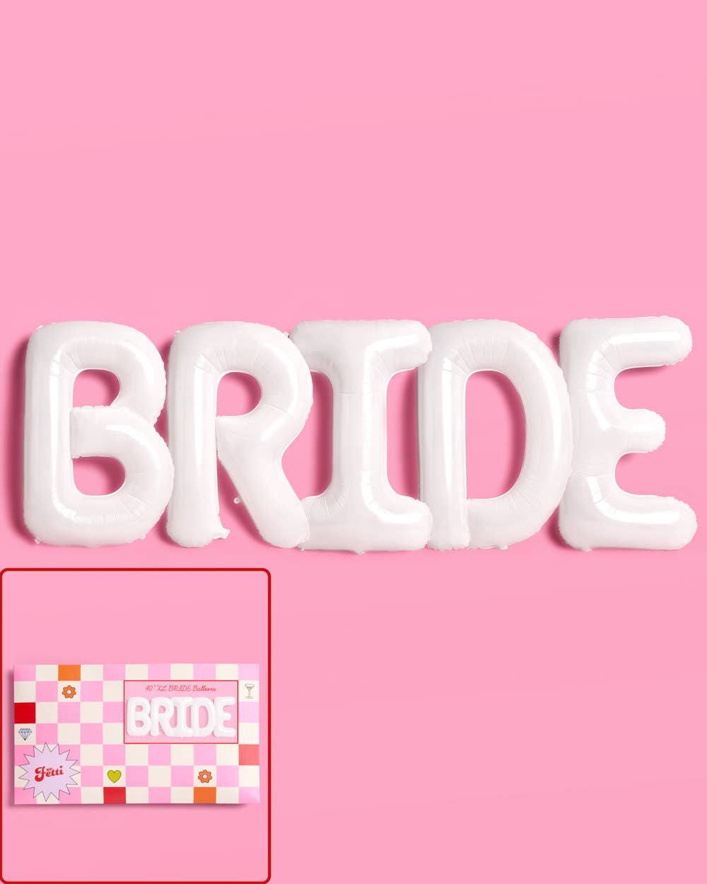 White Jumbo BRIDE Balloons 40 Inch (without helium)
