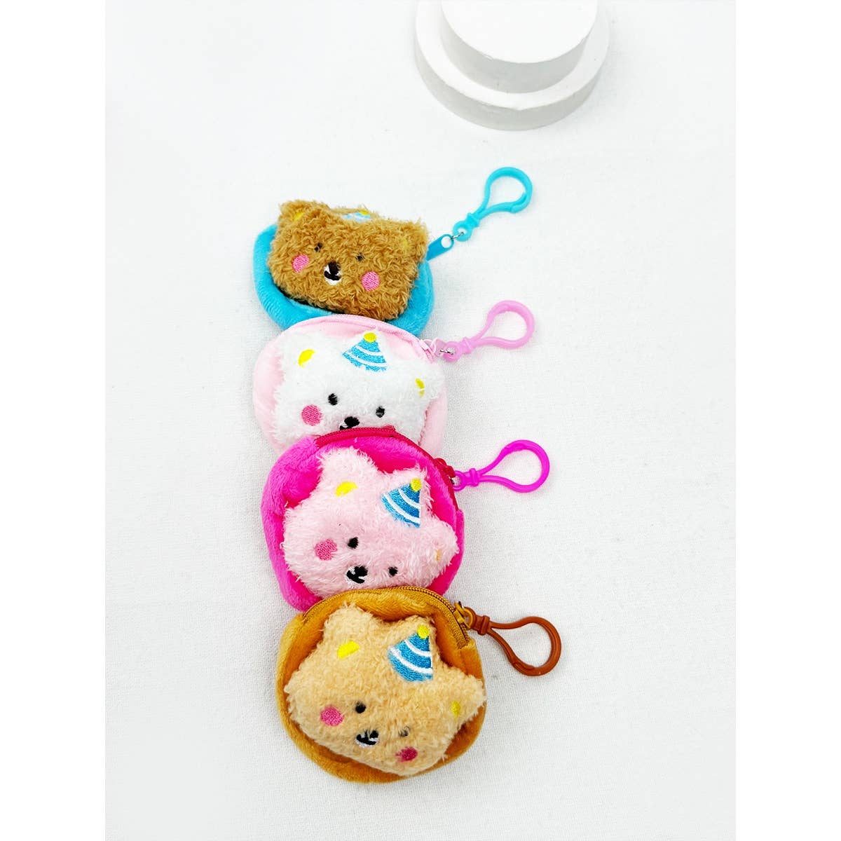 Cute Plushie Bear Character Coin Purse with Key Ring