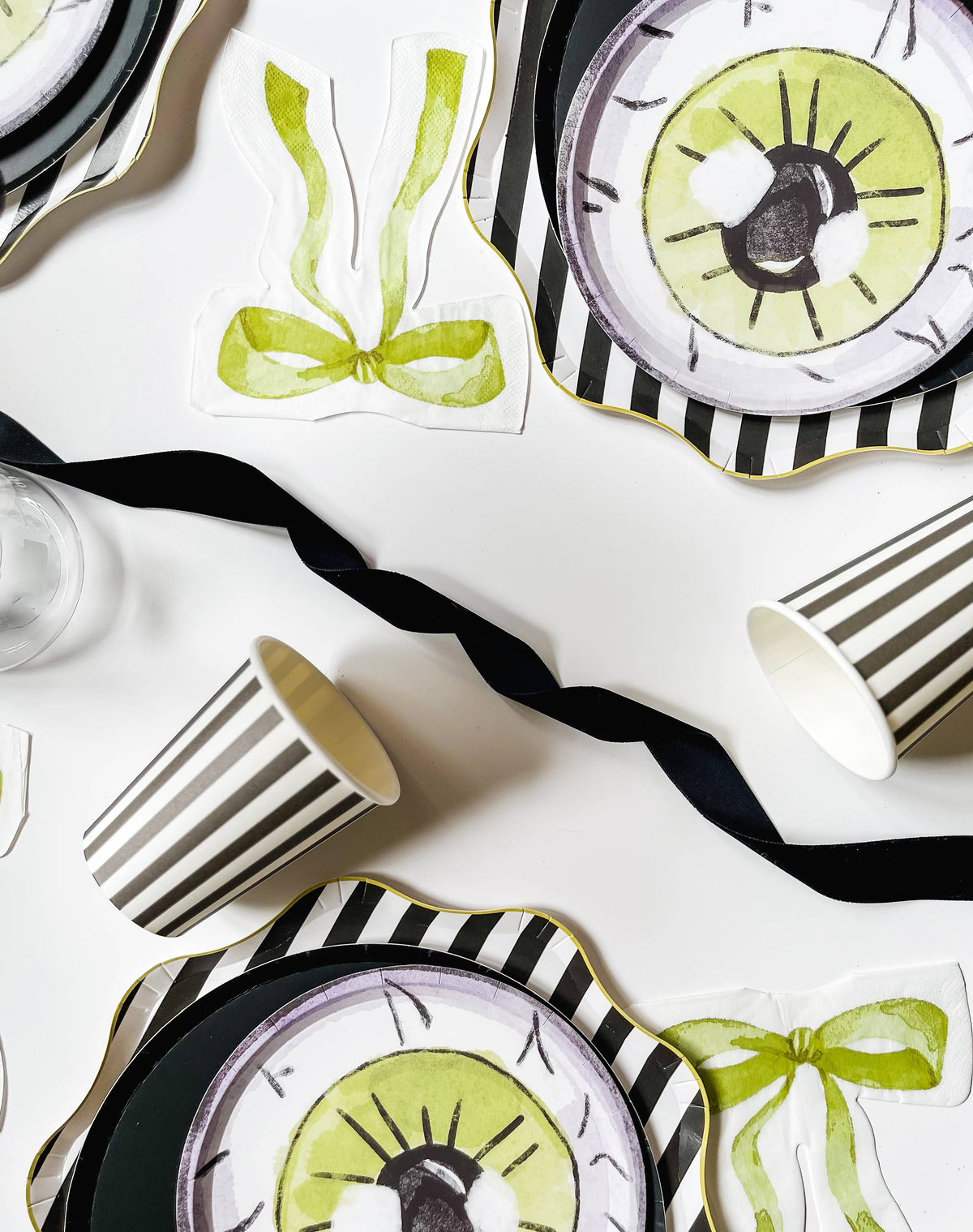 Black & White Striped Halloween Cup