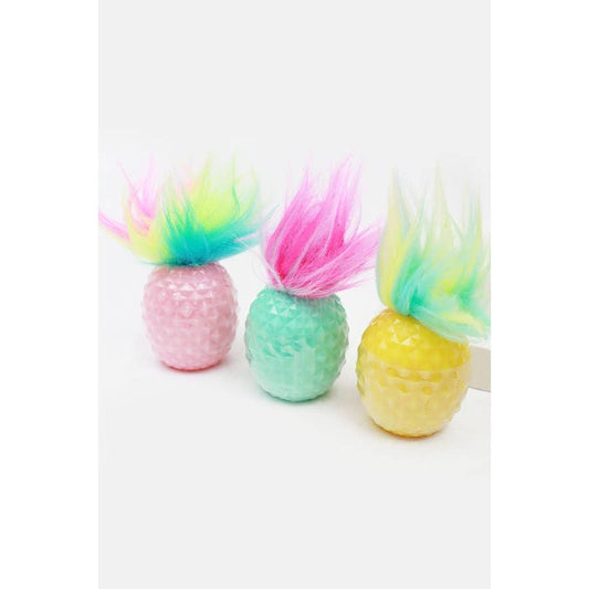 Happy Pineapple with Fur Hair Lip Gloss