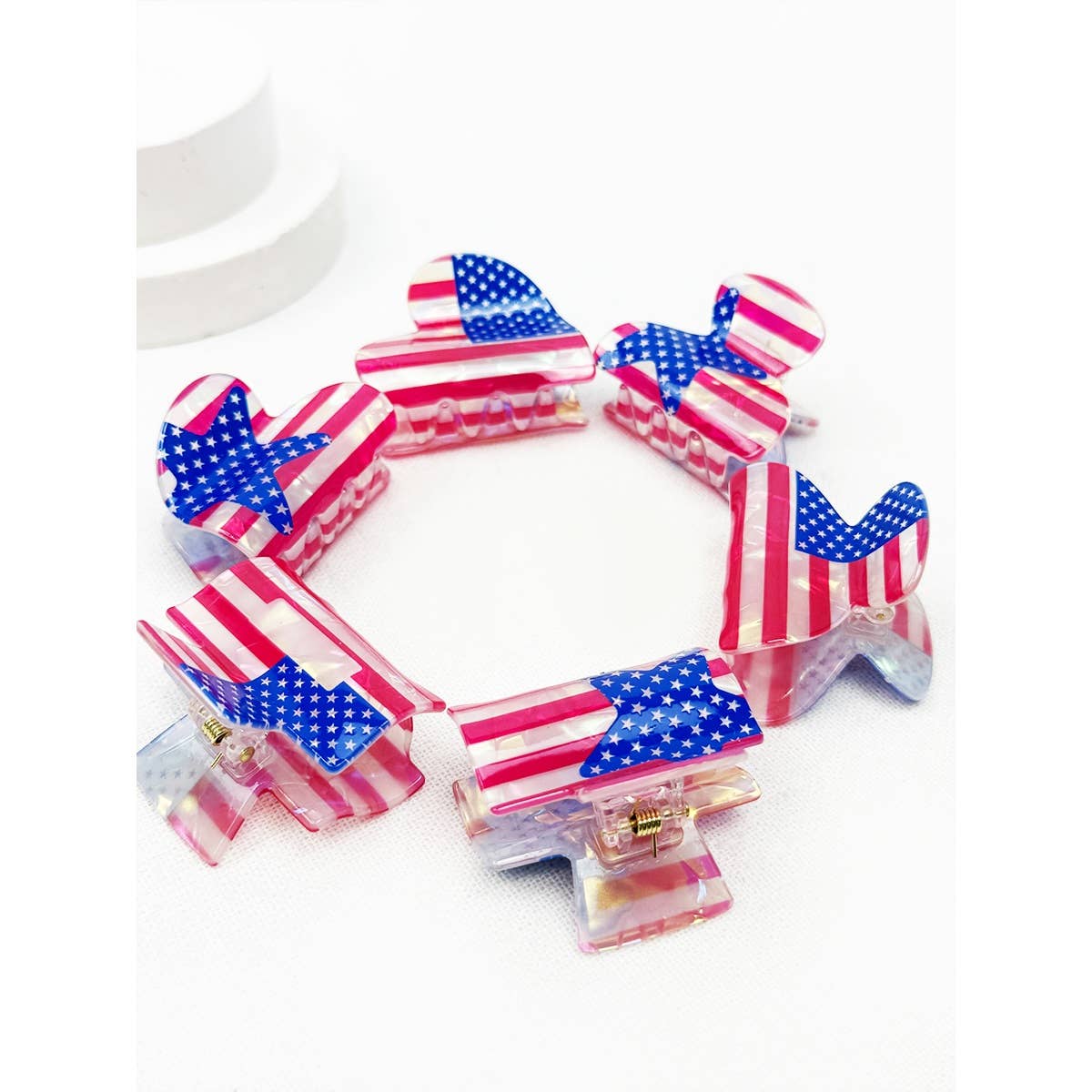 Mini 4th of July Hair Claw Clips