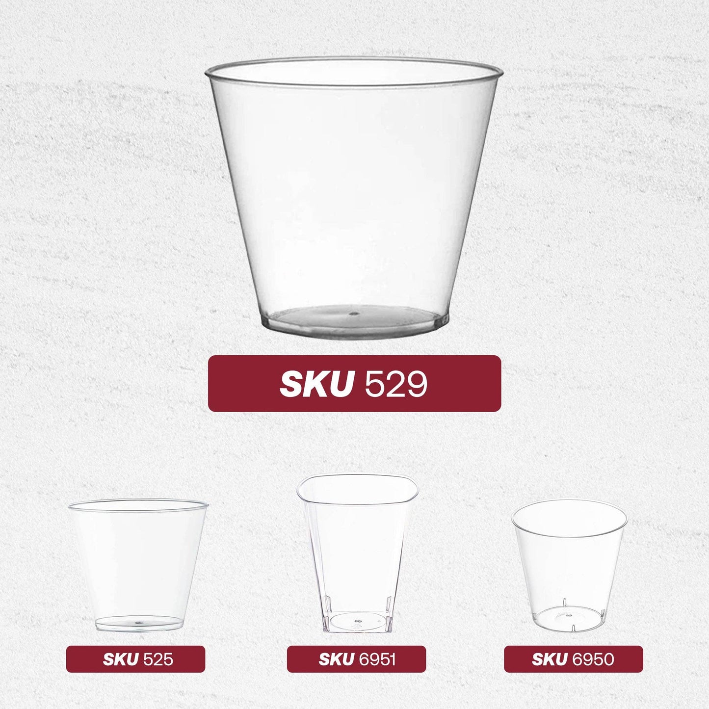9 oz. Crystal Clear Plastic Disposable Party Cups - 20 pcs