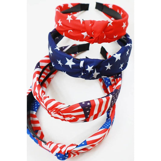 4-Kinds American Patriotic Knotted Headband