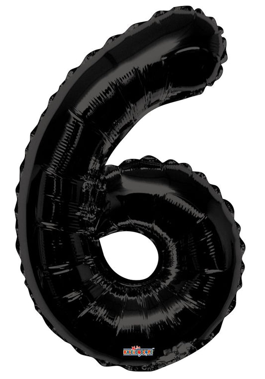 34" Black Number 6 Balloon