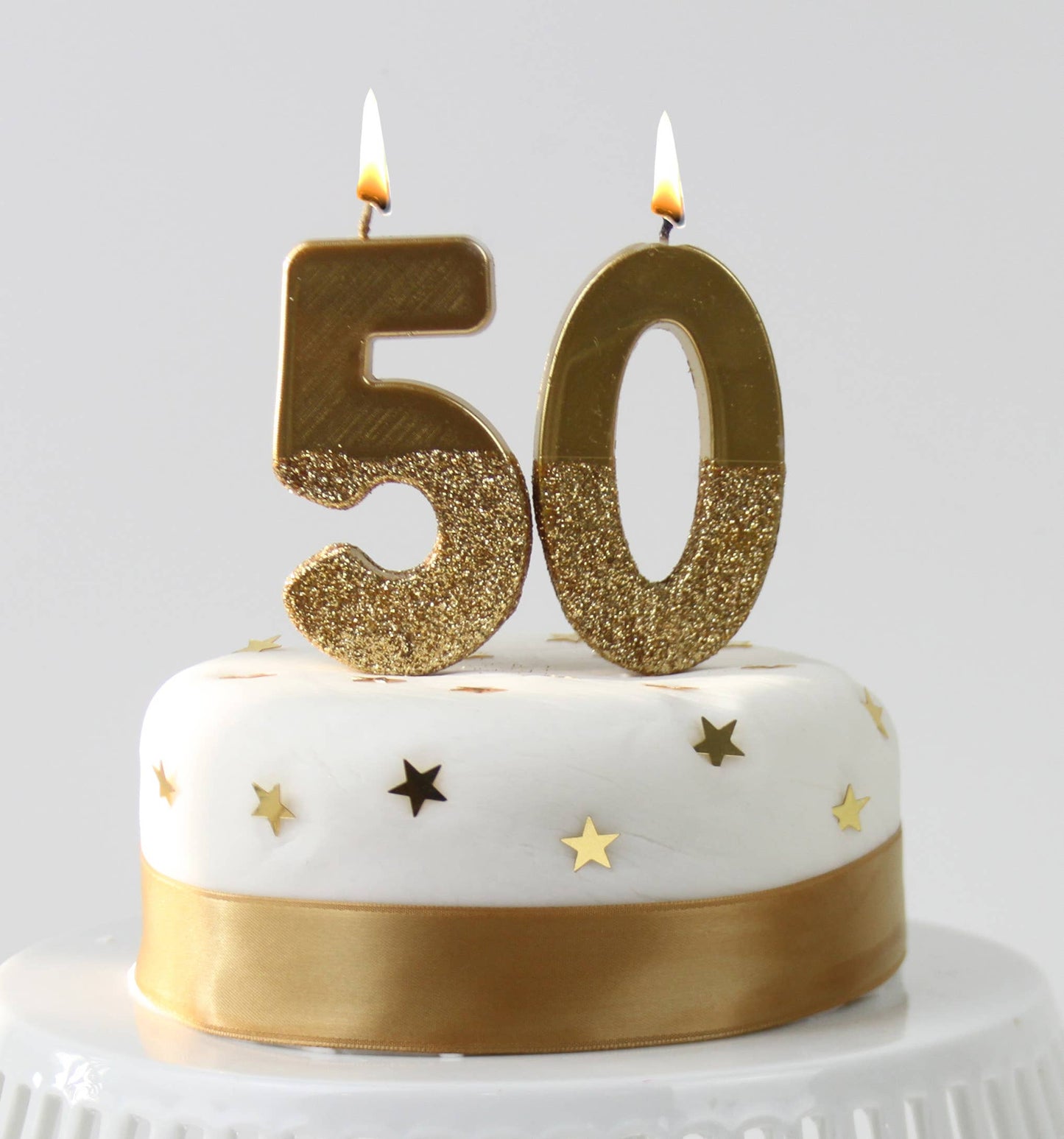 Gold Glitter Birthday Number Candles | 0-9 | Single |
