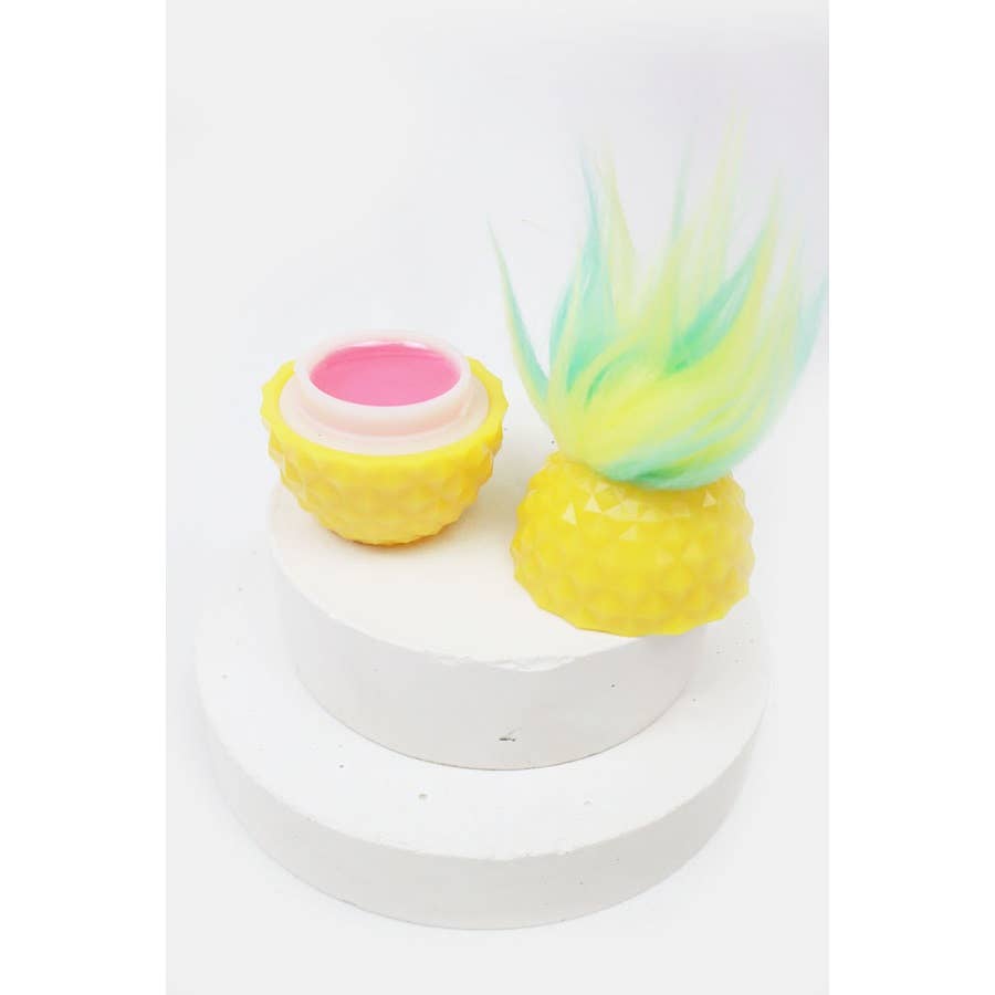 Happy Pineapple with Fur Hair Lip Gloss