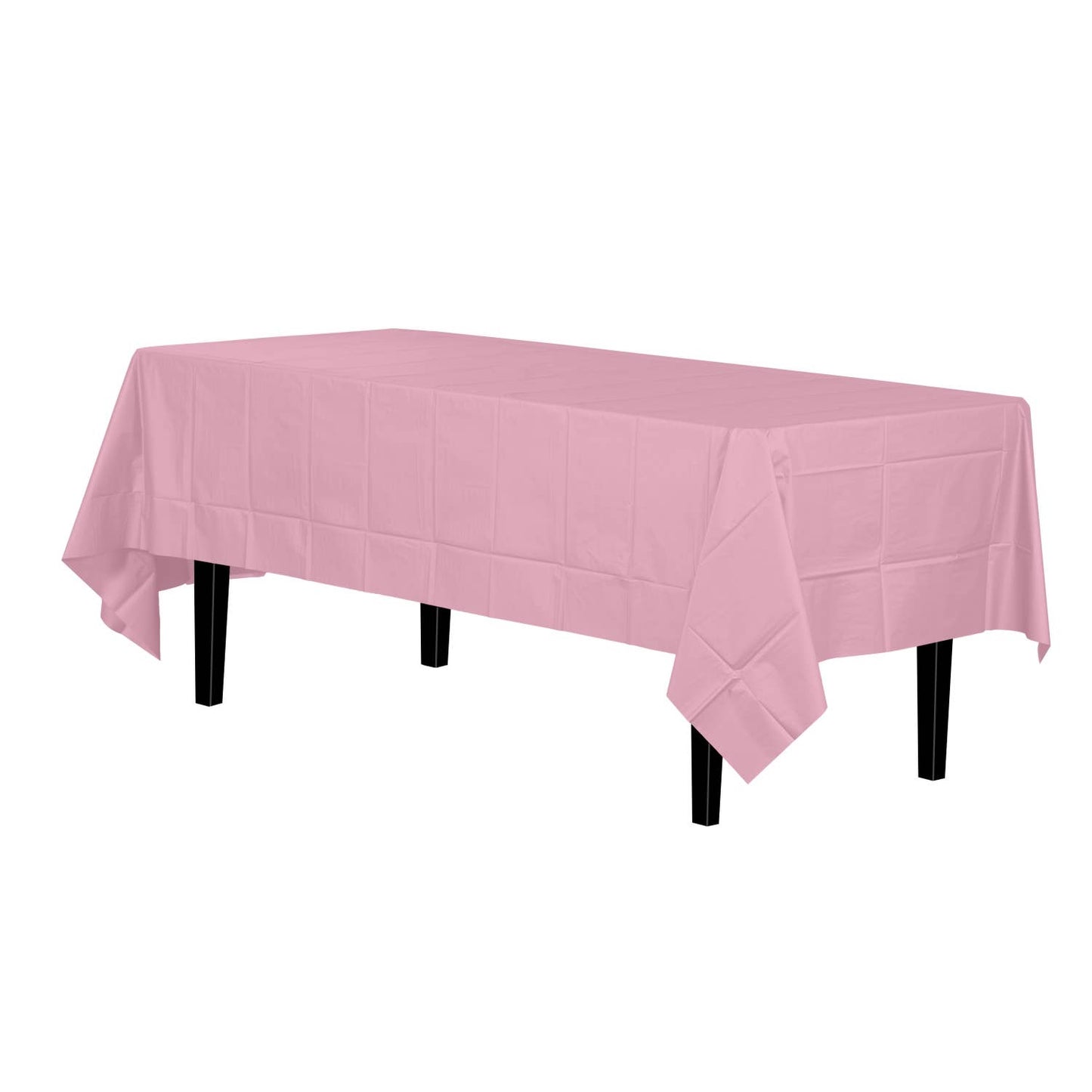 Pink Disposable Plastic Tablecloth - 54 in. x 108 in.