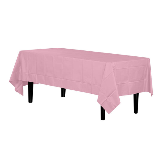 Pink Disposable Plastic Tablecloth - 54 in. x 108 in.