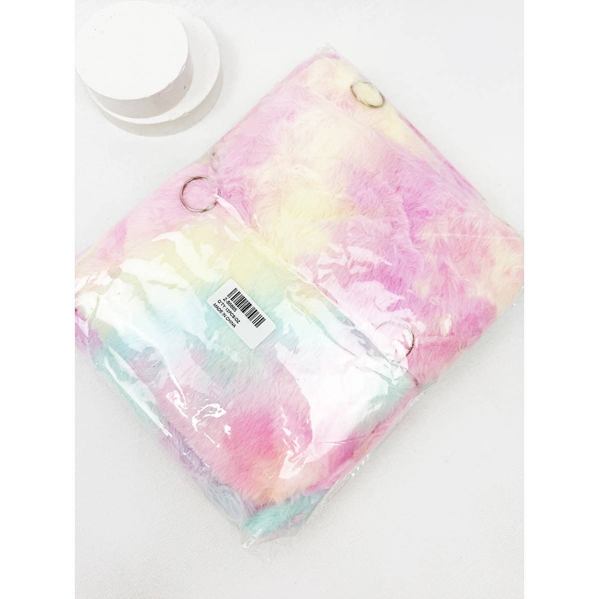 Tie Dyed Faux Fur Coin Purse with Key Ring