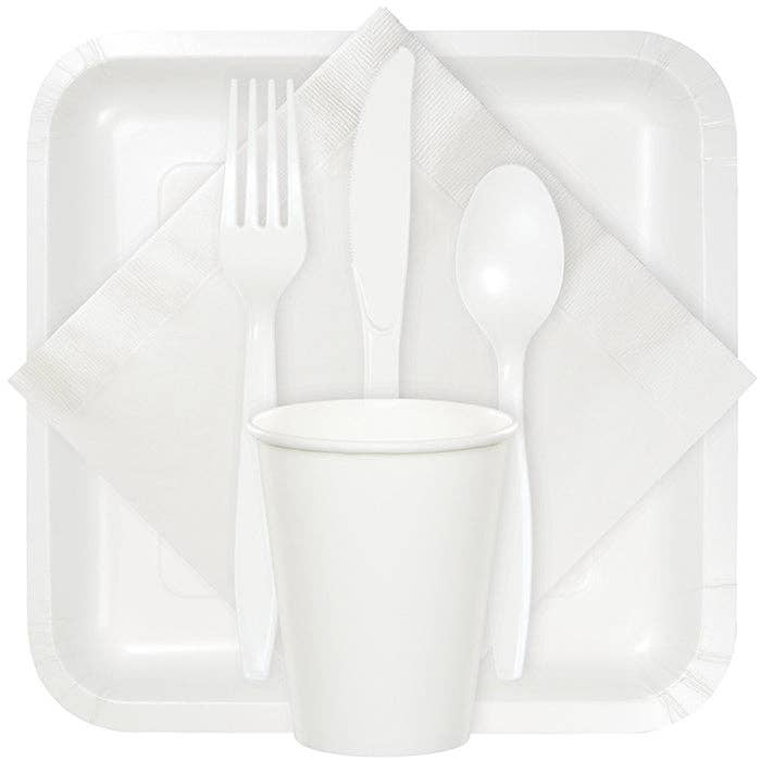 White Value Friendly Assorted Plastic Cutlery, 18/Pkg