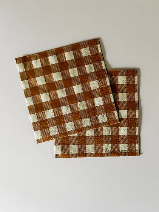 Fall Plaid Cocktail Napkin