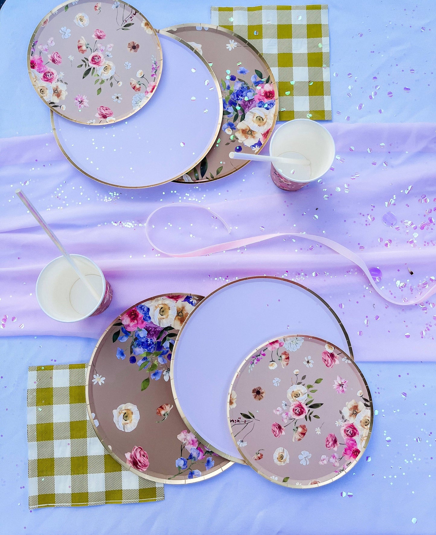 Gold Matte Plaid Dinner Napkin