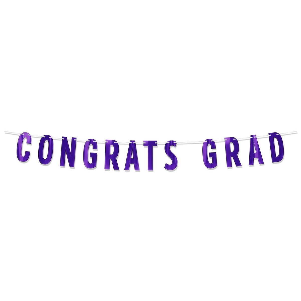 Purple Foil "Congrats Grad" Streamer, 6¾" x 5'