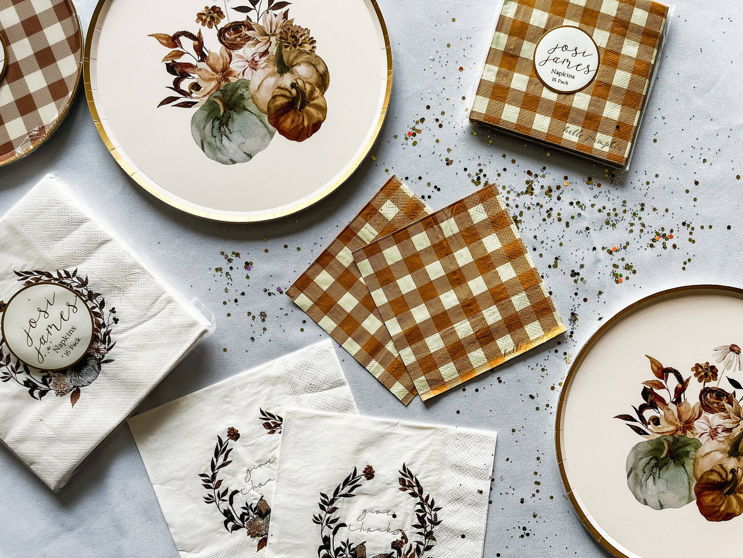 Fall Plaid Cocktail Napkin