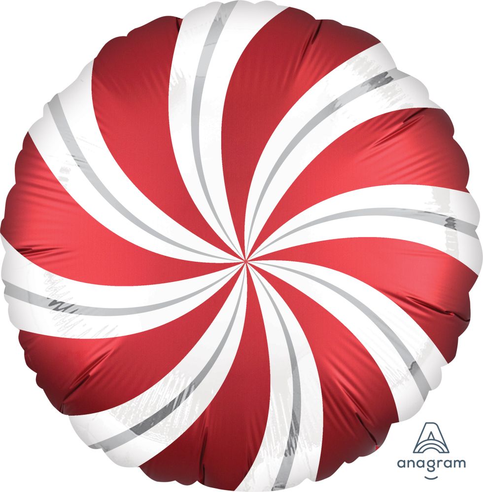 18" Satin Infused Sangria Candy Swirls Balloon NO HELIUM