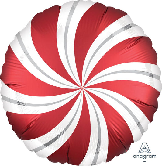 18" Satin Infused Sangria Candy Swirls Balloon