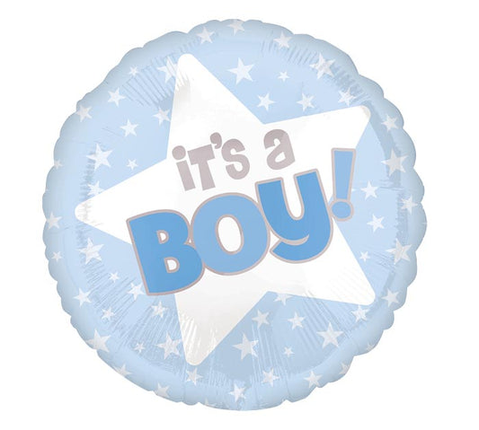 18" PKG IT'S A BOY STARS BALLOON