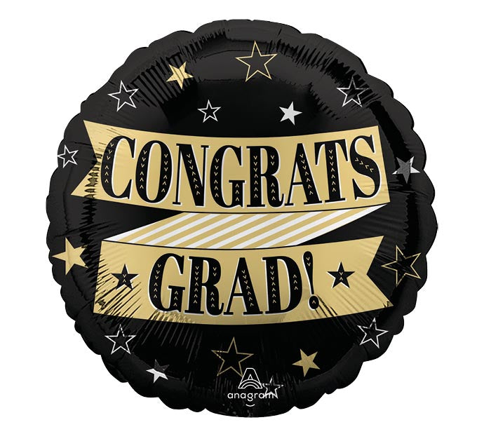 17" CONGRATS TO THE GRAD ROUND HEXL