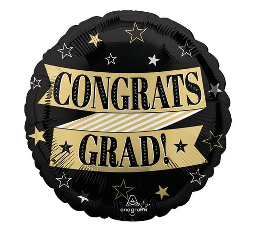 17" CONGRATS TO THE GRAD ROUND HEXL