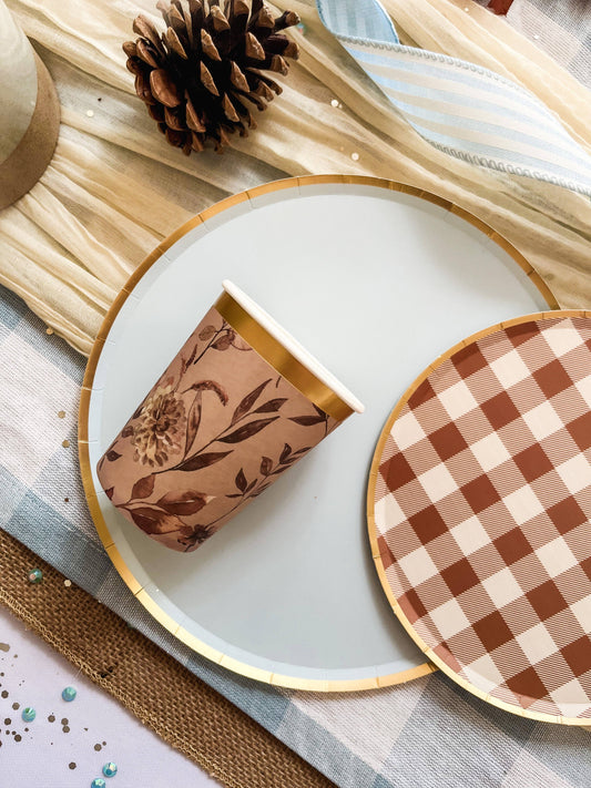 Fall Floral & Leaves Cup